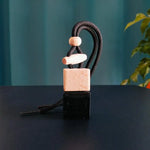 Square Glass Car Perfume Bottle Pendant | Empty Essential Oil Diffuser detail view