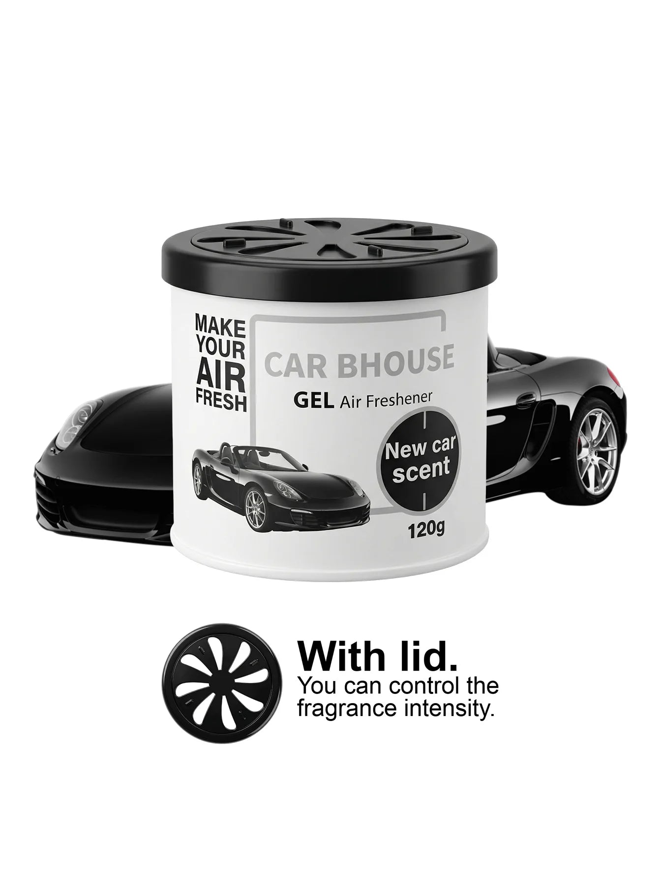 Dual-Purpose Car and Home Air Freshening Gel | 120g Long-Lasting Fruity and Floral Scent detail view