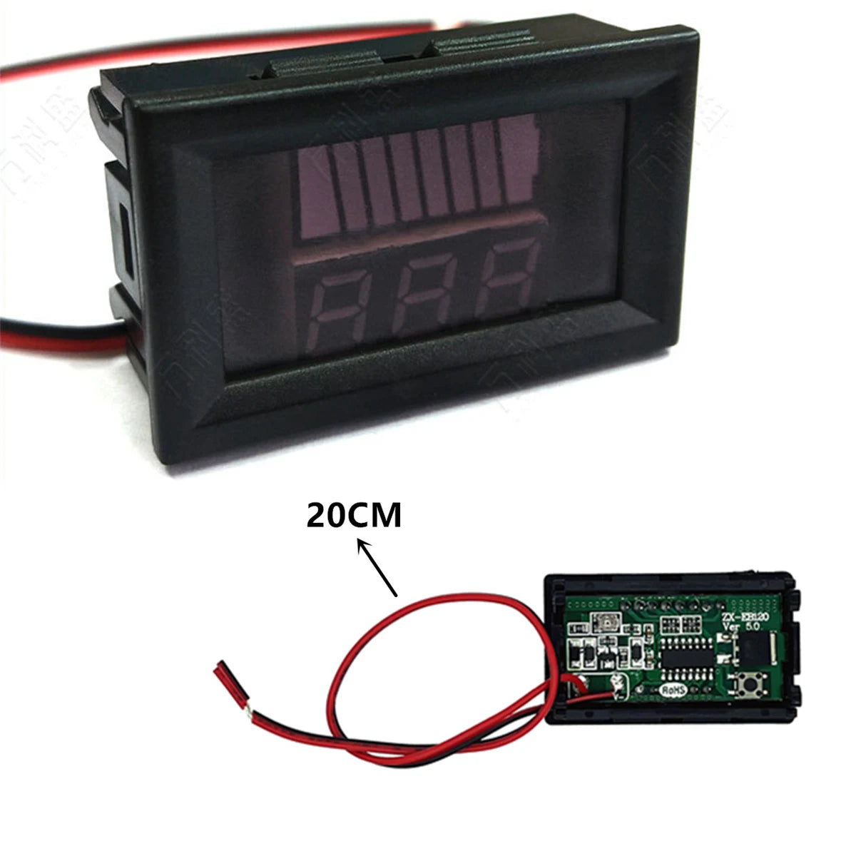 0.56'' Red Blue LCD Digital Voltmeter 12V 24V 60V 72V Battery Capacity Indicator | Le lifestyle view