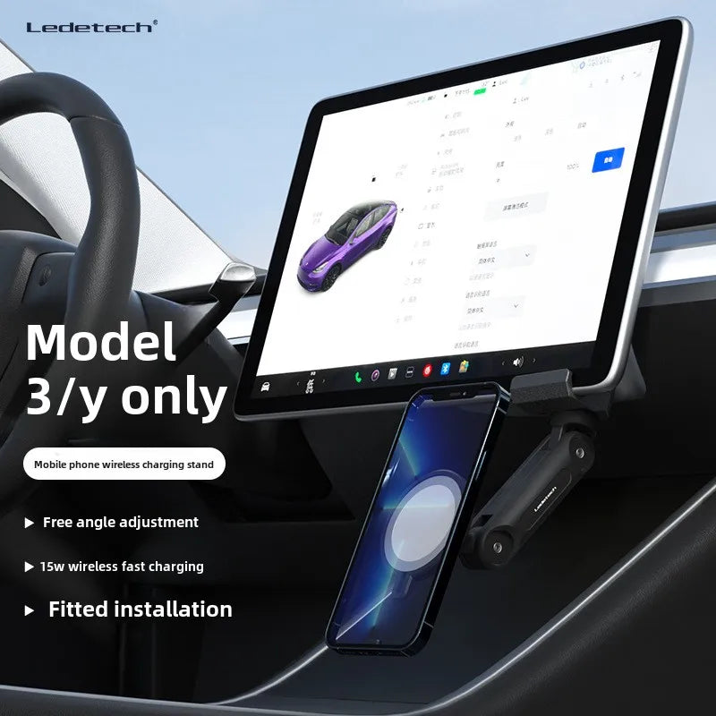 Model 3 Y Magnetic Car Phone Holder Mobile Stand Support Arm For Tesla Scalable Hidden Floating Screen Phone Mount Bracket