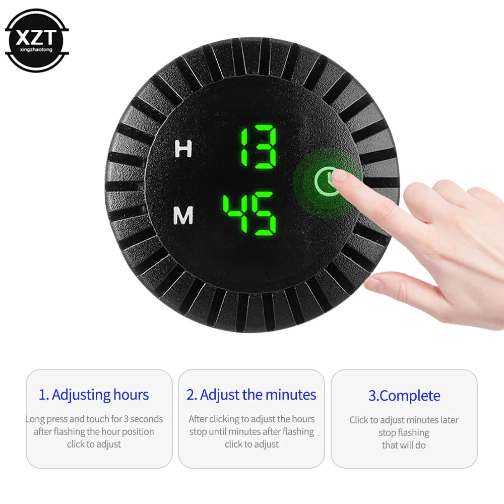 Car Panel Electronic Clock 12V/24V | Touch Digital Clock with LED Display for Automot lifestyle view