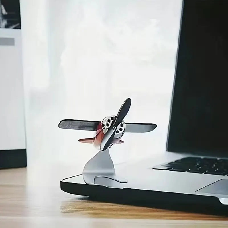 Solar Airplane Car Interior Desktop Ornament
