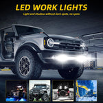 7 Inch Aluminum Work Light with DRL and Turn Signal | 96W Dual Color for RV and Off additional angle