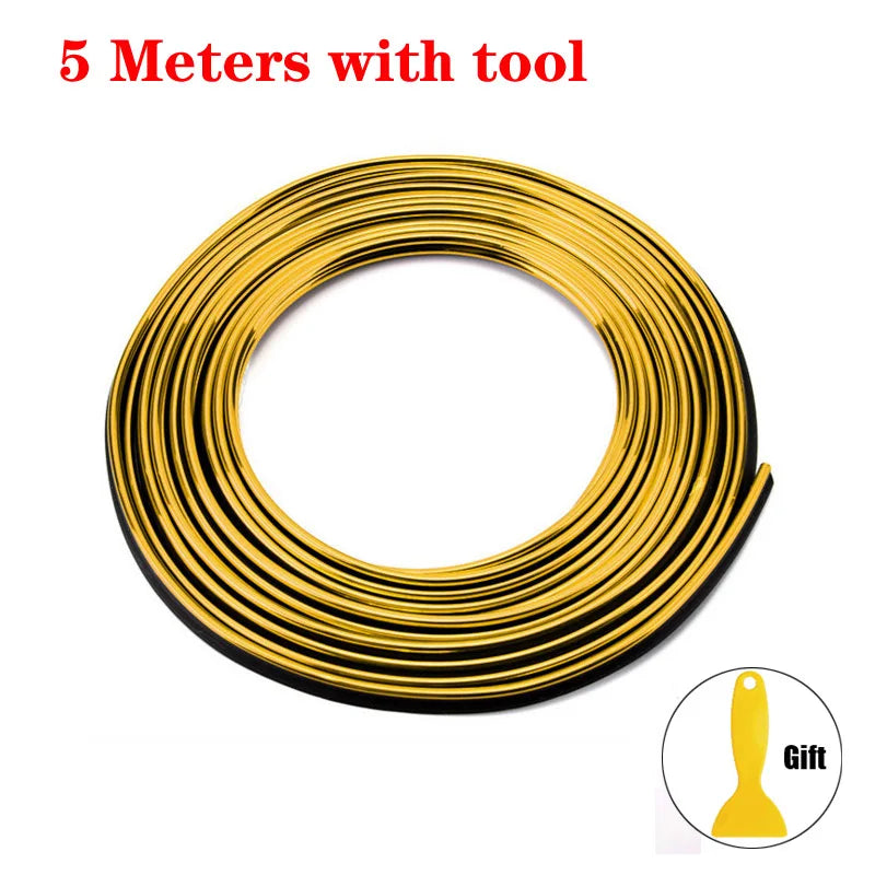 Car Moulding Decoration Flexible Strips1/3/5M Interior Auto Mouldings Car Cover Trim alternate view