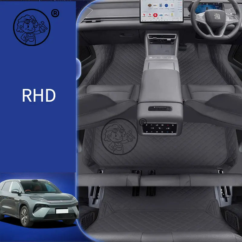 RHD LHD For BYD Sealion 8 ATTO 8 Tang L EV DMI 2026 PU leather Custom Car Floor Mats Waterproof Carpet Auto Interior Accessories