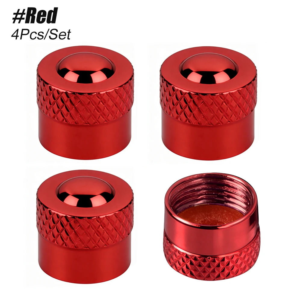4PCS Tire Valve Stem Caps with O Rubber Ring | Universal Corrosion Resistant Stem Covers detail view