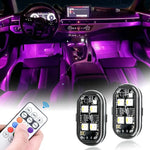 2/4pcs Wireless LED Strobe Lights Car Decor Atmosphere Light, 8 Colors Rechargeable Led Lights Anti-