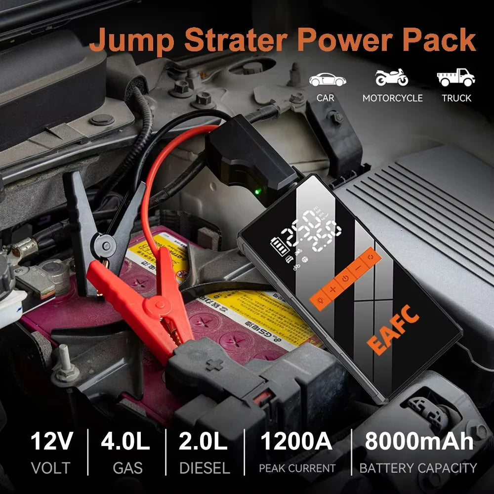 4 in 1 Car starting device Air Compressor Power Bank Portable Charger Car Booster For 12V Car Starting Tire Inflator Pump