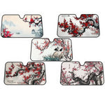 Chinese Plum Flower Sunshade Windscreen 3D Film Plaid Gift Novelty Car Front Window V alternate view