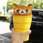 Cute Bear Car Trash Can Cup, ABS, Pink or Yellow detail view