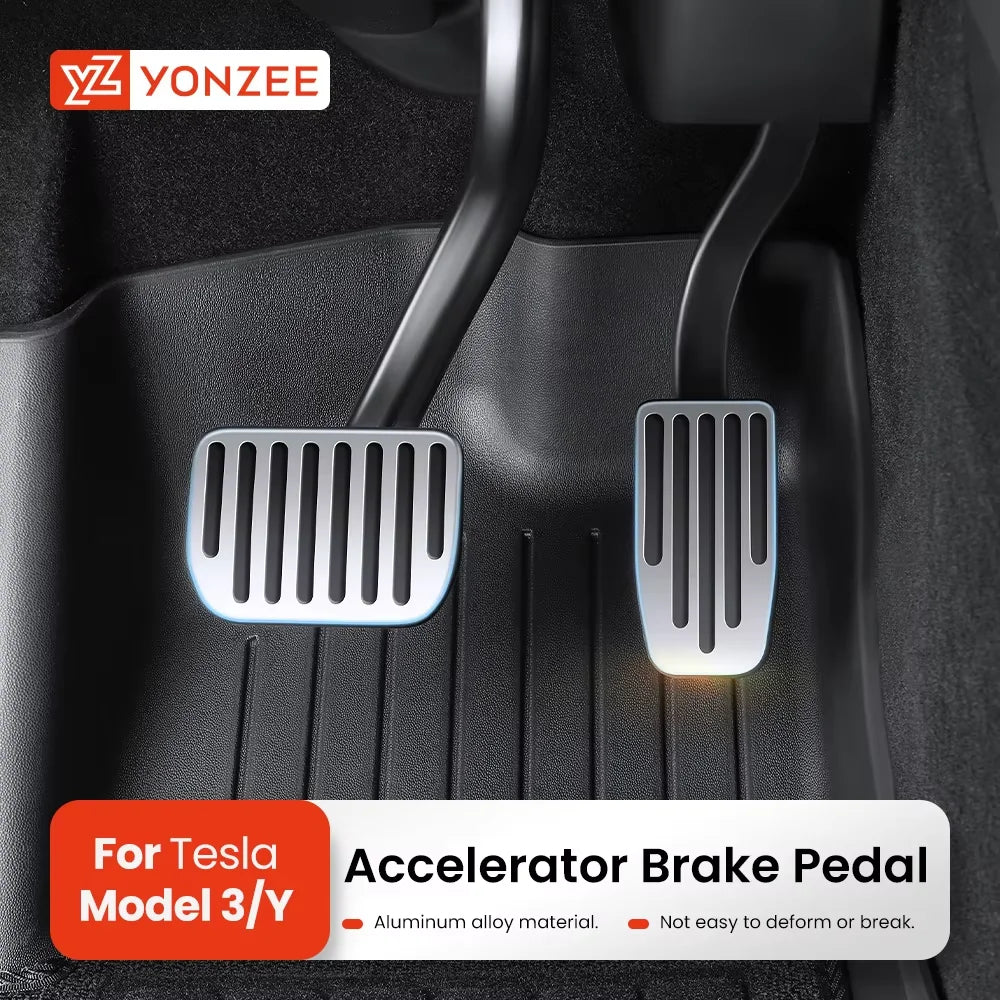 YZ For Tesla Model 3 Model Y Highland 2017 to 2025 Foot Pedal Fuel Brake Pedal Rest Pedal Pads For T