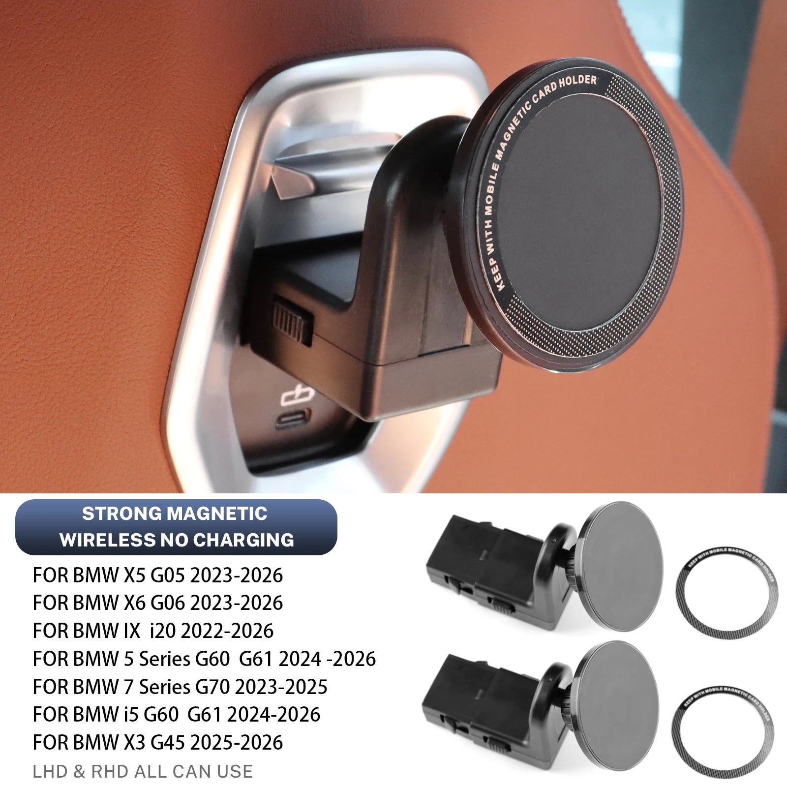 For BMW X3 X5 X6 5 Series 7 Series 2025 G45 IX i5 G60 G05 G06 G61 Rear Seat Magnetic for iPad Phone Holder Bracket Mount