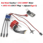 Full Metal Gearbox 2322 2600KV Brushless Motor AM32 45A ESC Adjuster 21g Servo for 1/12 RC Car Crawler MN82 MN78 MN168 MN99 MN98