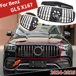 Racing Grills for Mercedes Benz GLS X167 2024-2025 GLS400 GLS450 GLS580 GT Style Front Bumper Mesh G