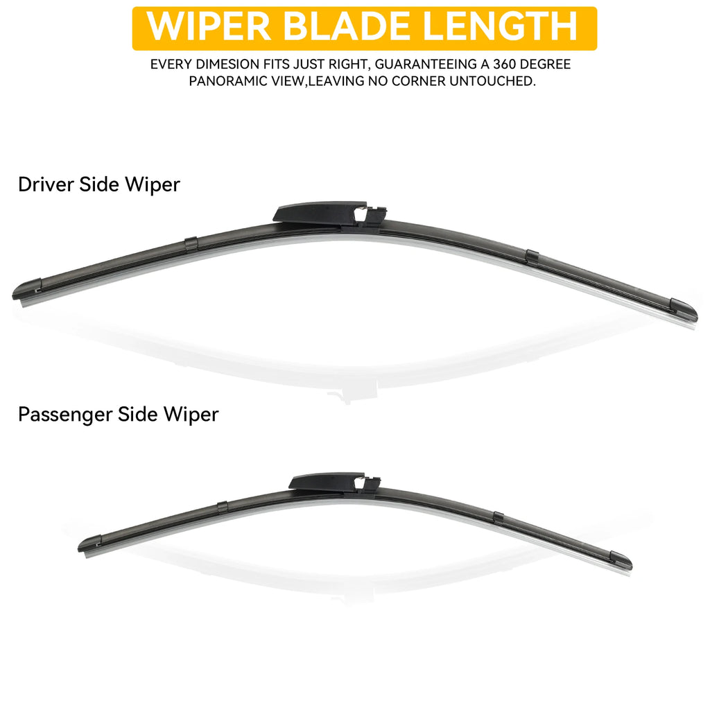 For Audi A4 (B7) S4 RS4 A6 (C5) S6 RS6 22"+22" 2004 - 2008 Wiper Blade Windshield Windscreen Window Wash LHD Auto Accessories