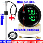 Digital 2-in-1 52mm Dual Gauge with Alarm | Water Level and Temperature Monitor for 12V detail view