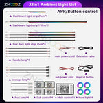 Car Interior RGB Ambient Light Kit – Bluetooth App Control, Music Sync, 6-in-1 to 22-in- detail view