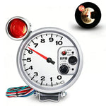 5 Inch LED Tachometer 10000RPM 127mm Black White Display | 12V Car Dashboard Gauge for Vehicle Engin