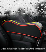 PU Leather Car Center Console Armrest Pad Ergonomic Curve Shape Tissue Pocket Storage Car Interior Gifts