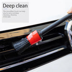 Car Detailing Brush Set 5pcs Red close-up view