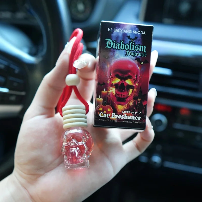 Skull-Shaped Wooden Car Air Freshener | Long-Lasting Light Fragrance for Car Interior alternate view
