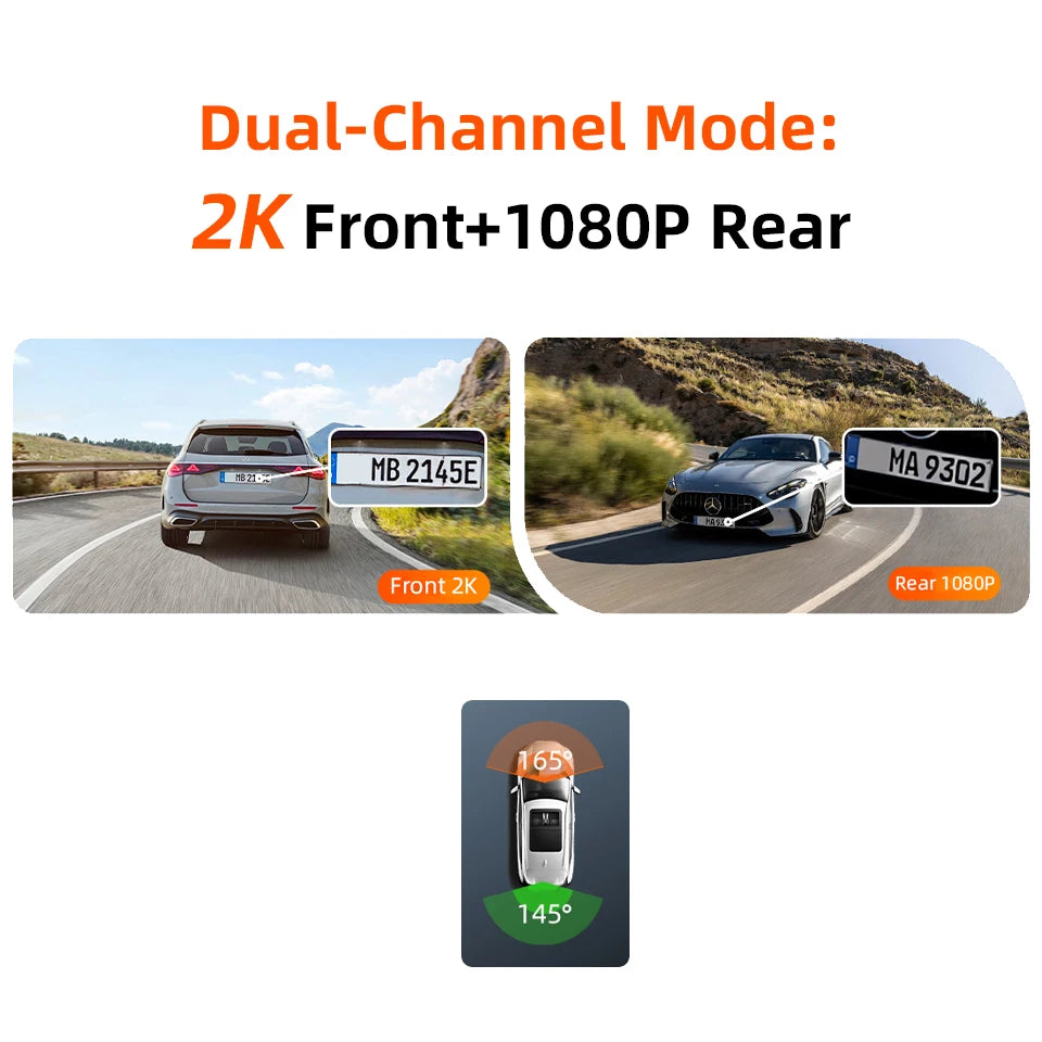 Acceo 4G LTE Car Dashcam with GPS Tracking | 2K Front and Rear Camera with Collision War detail view