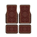 Red Bohemian Paisley Print Car Floor Mats 4Pcs Universal Anti-Slip Auto Carpet Interior detail view