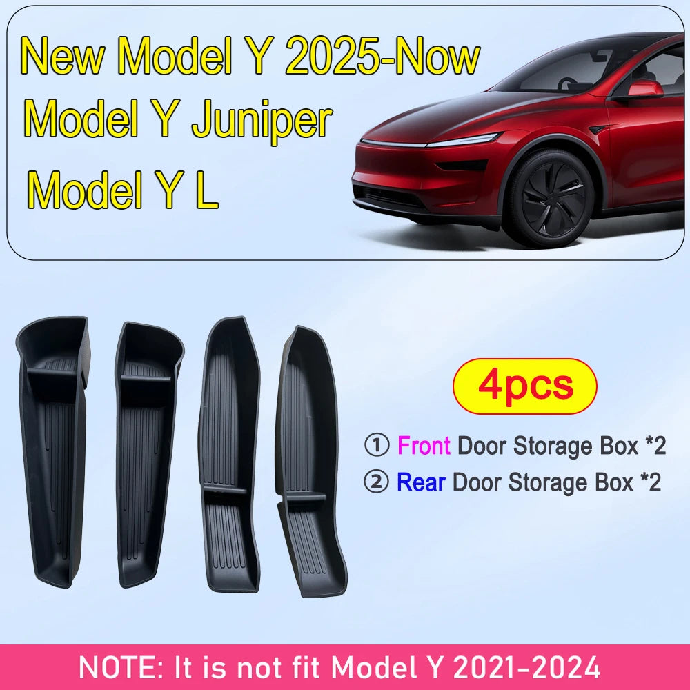 Door Side Storage Box and Trash Can for 2025 2026 Tesla Model 3 Y Juniper Model YL Acces detail view
