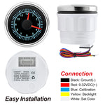 52mm 12-Hour Digital Clock Gauge | 8-Color Backlight for Car Truck Yachts close-up view