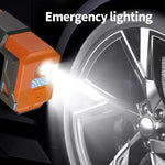 Portable Car Jump Starter with Air Pump 5000A Peak | 10.5 Bar Auto Tyre Inflator and B close-up view