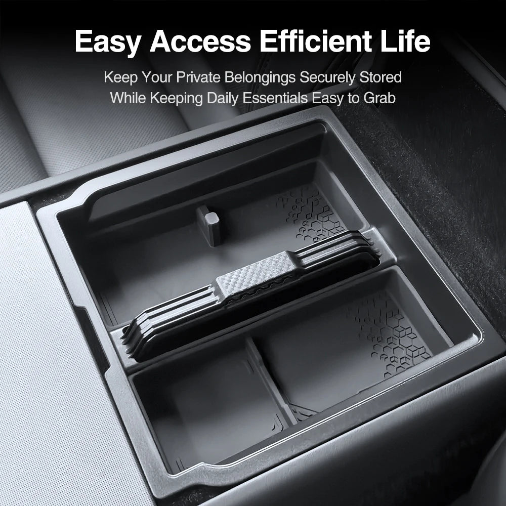 Heenvn For Tesla Model Y Juniper 2025 2026 Model YL Car Center Console Armrest Double-layer Storage Box Water Cup Mat Organizer