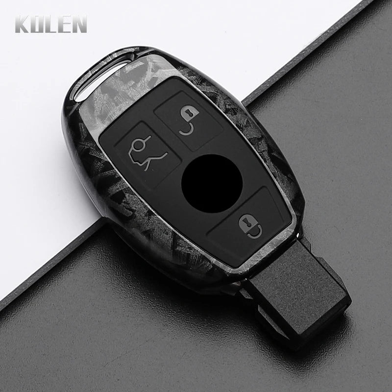ABS Carbon Fiber Style Car Key Case Cover For Mercedes Benz A B C E Class GLS GLA GLK GLC CLS CLA AMG W204 W205 W212 W463 W176