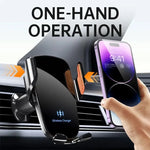 UYUXIO Wireless Car Charger Fast Charge | Manual Clamping Air Vent Phone Holder additional angle