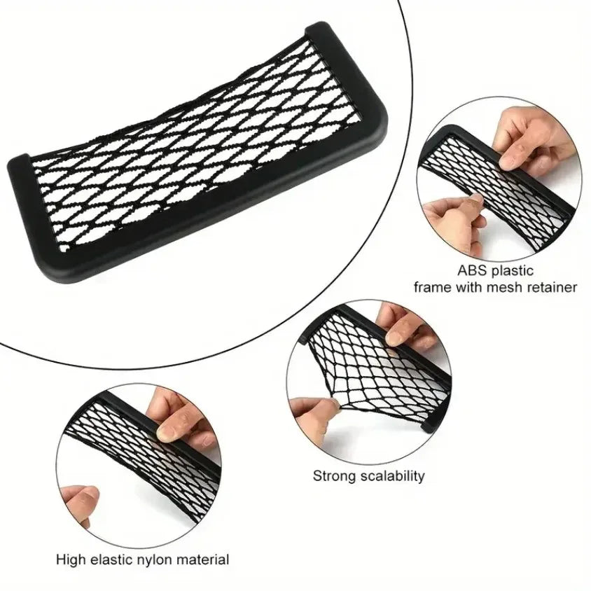 Car Storage Bag Mesh Bag Car Universal Organizer Mesh Storage Bag Auto Paste Net Stor alternate view