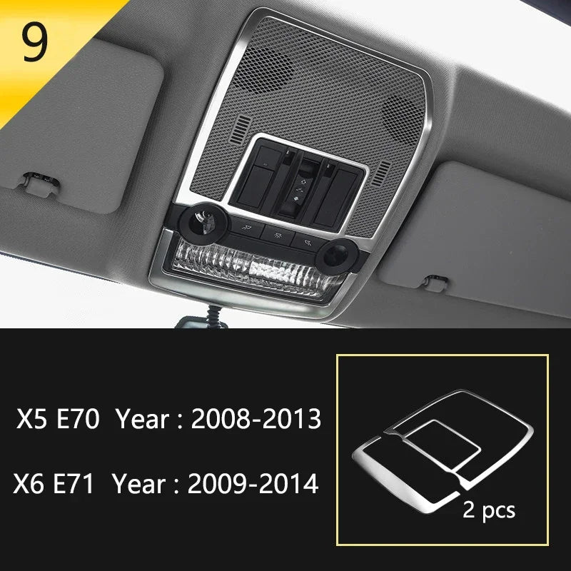 Car Styling For BMW X5 X6 E70 E71 Console Gearshift Frame Decorative Trim Strips St additional angle