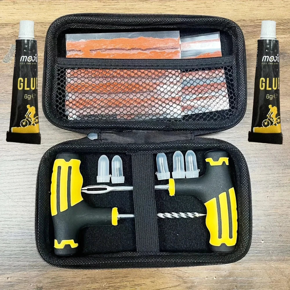 Emergency Tire Repair Kit - Heavy-Duty Glue & Rubber Strips for Flat Puncture Fix on Cars/Trucks/RVs
