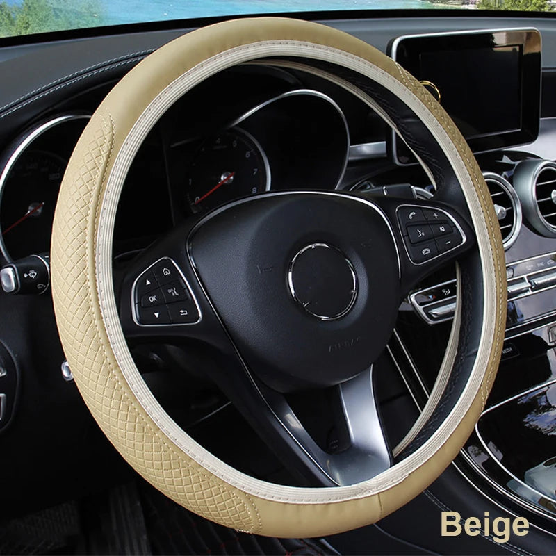 Universal Car Steering Wheel Cover Microfiber Leather Protection Cover Anti Slip Breatha detail view