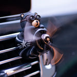 Rotating Propeller Plane Pilot Bear Car Air Freshener | Ocean Scent Vent Clip Decorat alternate view