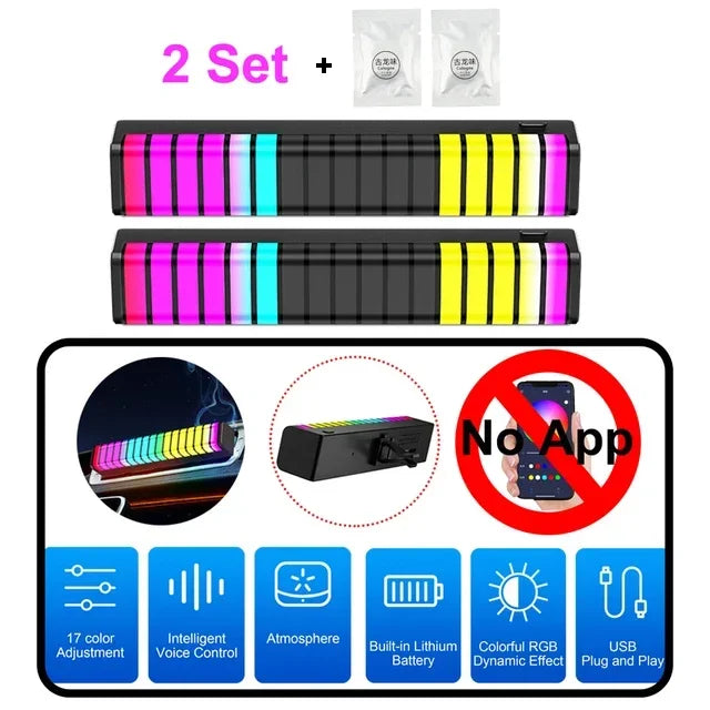 Car Air Freshener with LED Aroma Decorate Atmosphere Fragrance Accessorie RGB Strip Soun detail view