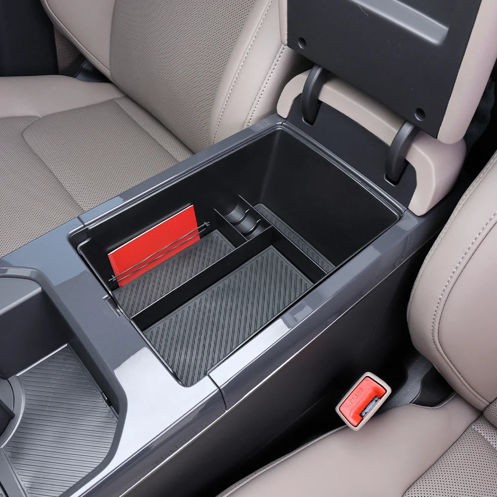 Car Black Central Storage Box Console Armrest Organizer Holder ABS for KIA EV5 2024-2025 LHD Auto In