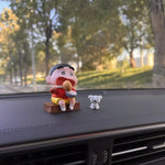 Crayon Shin-chan 2026 New Style Creative Cartoon Figurine Eating Potato And White Dog Car Dashboard Ornament Interior Decoration