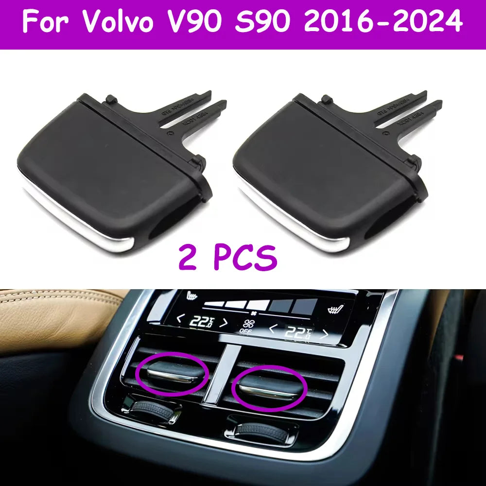 Interior Car Rear Air Conditioning AC Vent Grille Outlet Slider Knob Tab Clip Repair Kit For Volvo V90 S90 XC90 2016-2024
