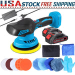New Cordless Car Buffer Polisher 6 Speed Adjustable With 2 12V Batteries Powerful Portable Orbital Polisher For Household Cleaning Metal Polishing Wood Sanding And Rust Removal