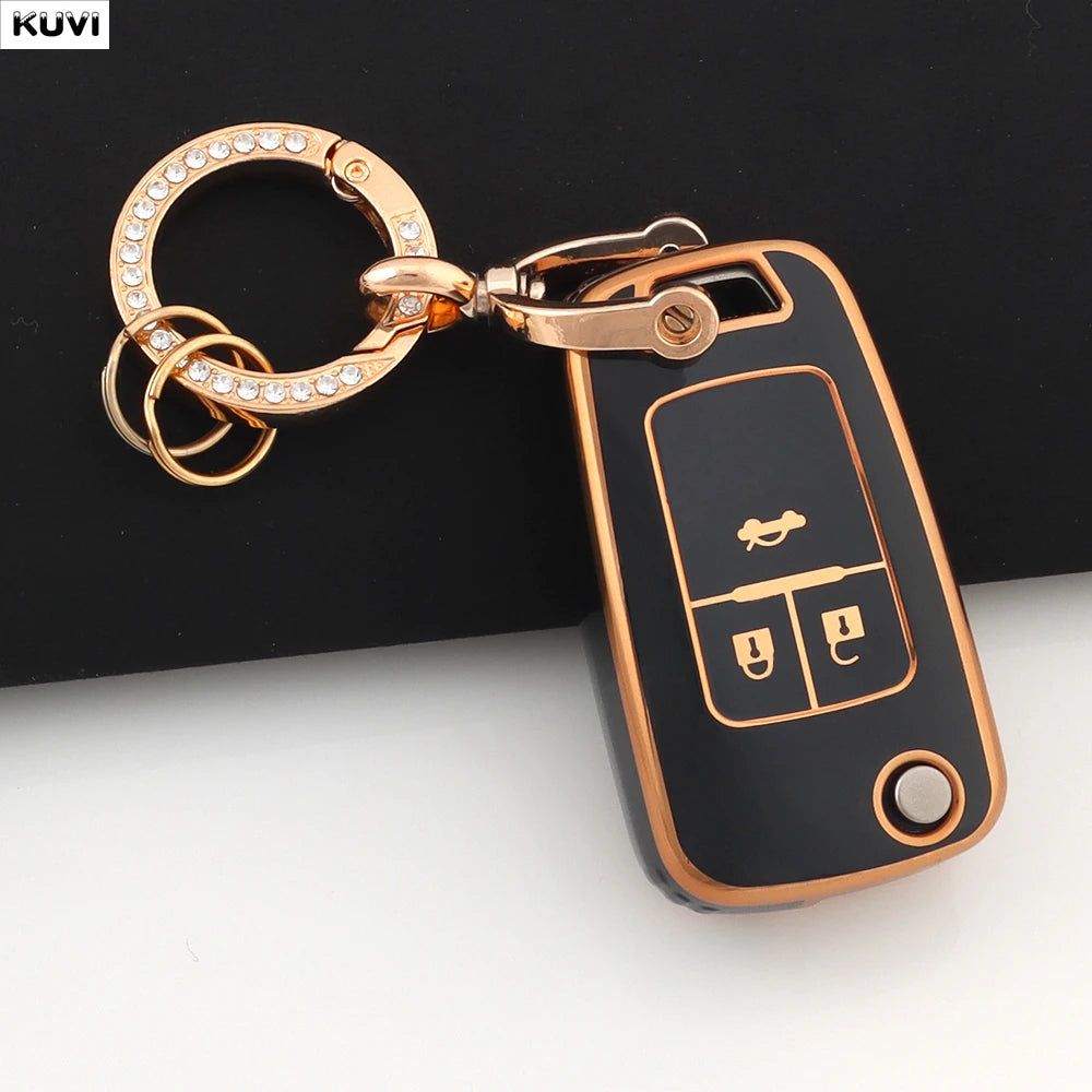 TPU Car Flip Key Case Cover Shell For Chevrolet Cruze Aveo Trax Sail Malibu Captiva Opel detail view