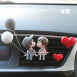 Lovely Couple Car Air Vent Freshener Essential Oil Perfume Clip Scent Aromas Diffuser Decor Fragrance Auto Interior Accessories