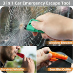 Compact 3-in-1 Safety Hammer Car Escape Tool  Window Breaker Seat Belt Cutter Rescue Whistle Emergency Escape Tool Accessories