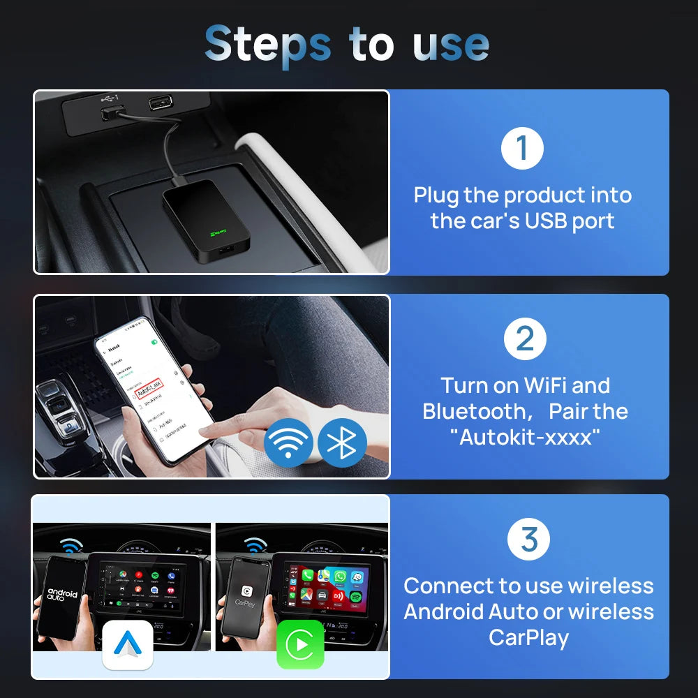 CarlinKit 2Air Wireless Adapter | Android Auto and CarPlay Dongle lifestyle view