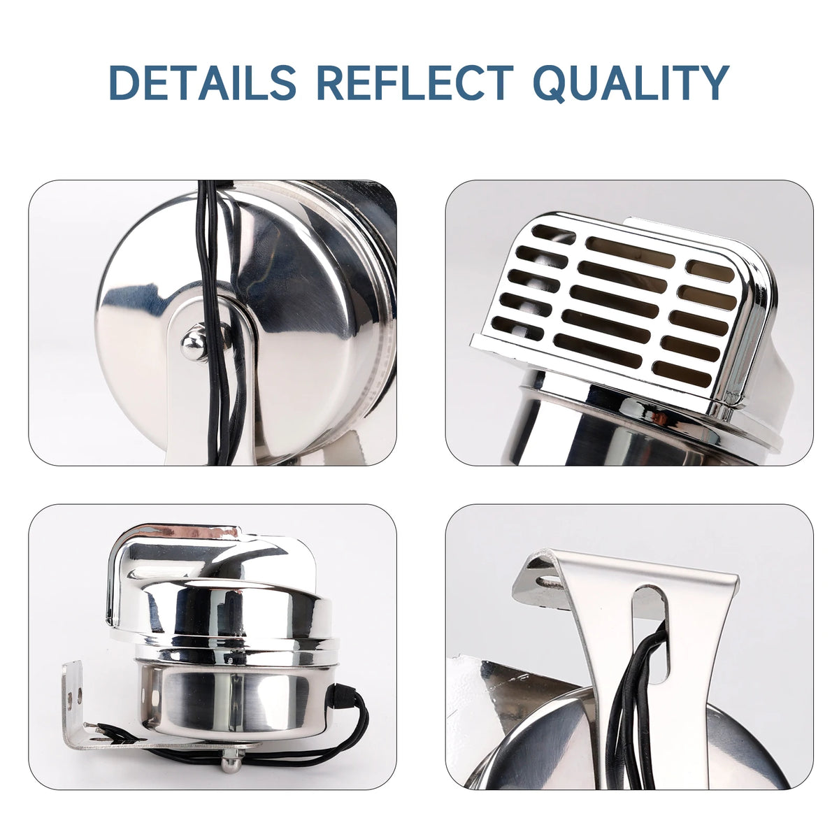 ALLREY 12V Marine Snail Electric Horn 304 Stainless Steel Super Loud Car Horn Waterproof Warning Electric Horn For Speedboat Car