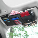 JFBONIN Car Sun Visor Organizer Storage Box with Sunglasses Clip Business Card Holder alternate view