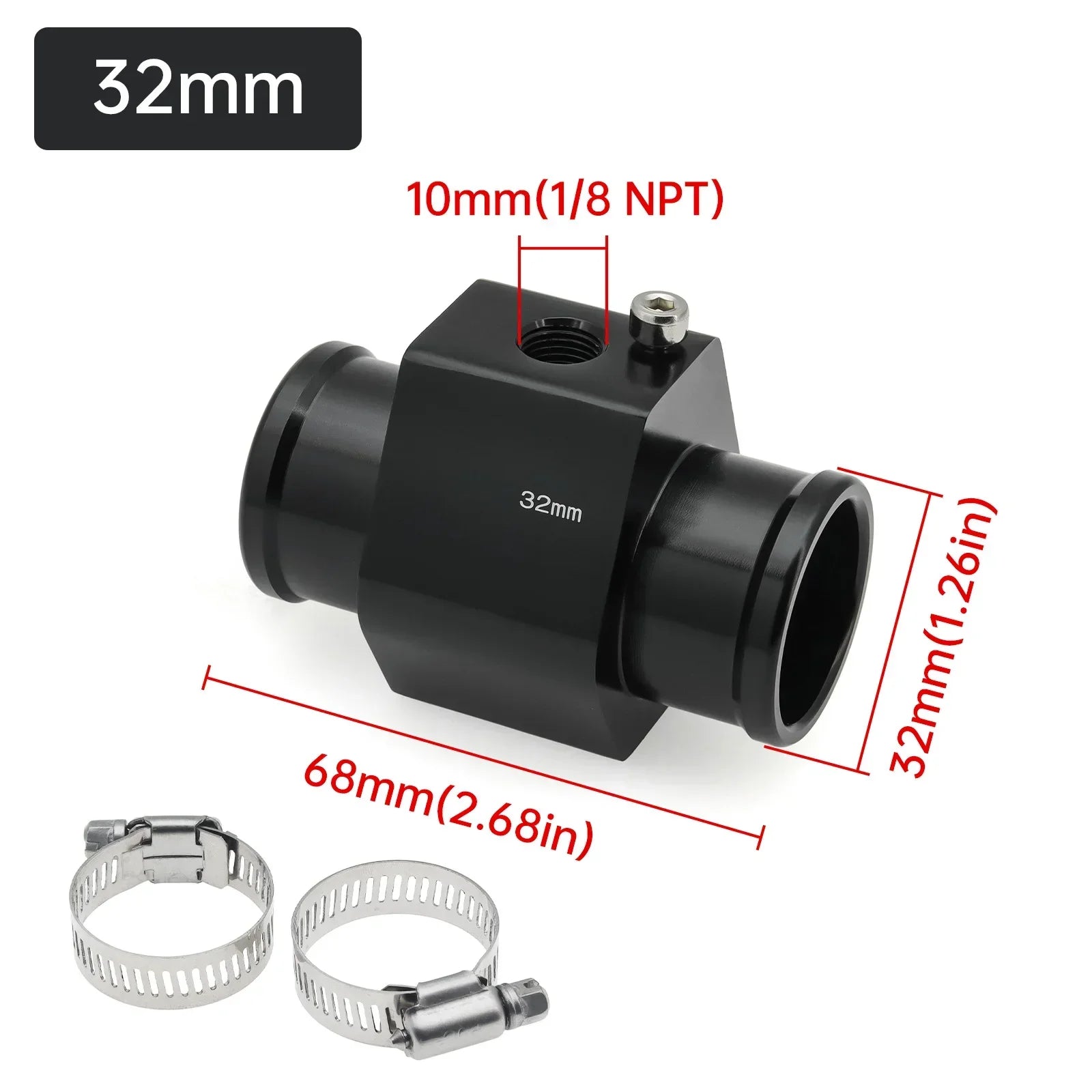 Water Temperature Sensor Adapter | Radiator Hose Gauge Adapter for Car Boat close-up view